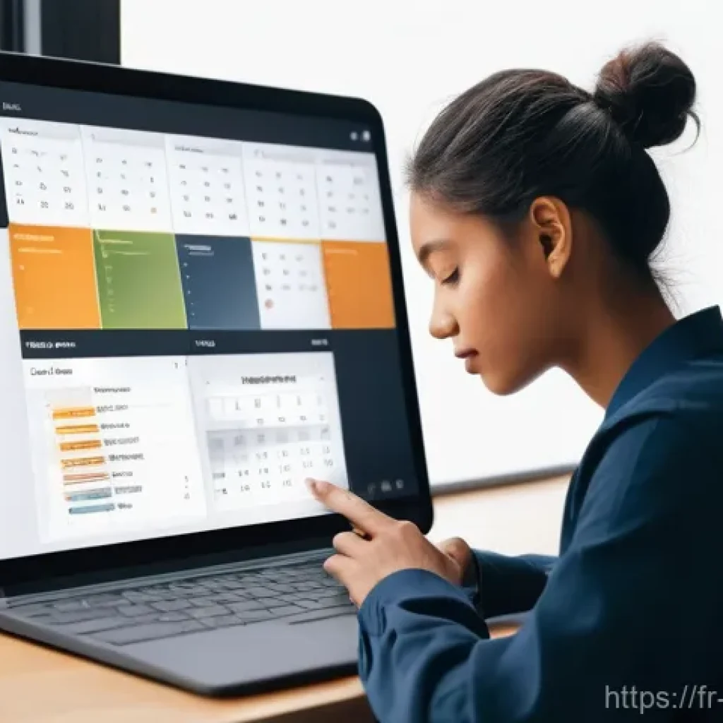 소셜미디어 콘텐츠 달력 만드는 법 - **Prompt:** A diverse young adult, looking serene and focused, is calmly organizing a digital conten...