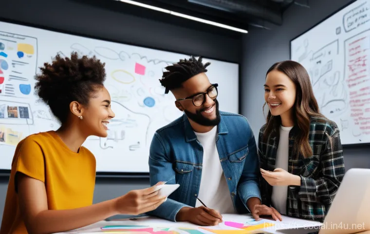 소셜미디어 콘텐츠 달력 만드는 법 - **Prompt:** A diverse young adult, looking serene and focused, is calmly organizing a digital conten...