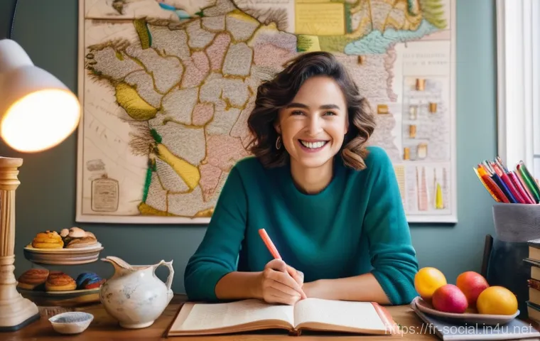 소셜미디어 플랫폼별 마케팅 전략 - **Prompt:** A diverse group of young adults, dressed in casual yet stylish attire, are gathered arou...